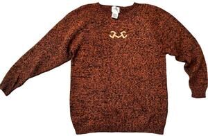 VTG Millers Sportific Collection Sweater Equestrian SZ L Brown Heritage Preppy